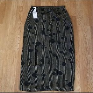 NWT Josephine Chaus womens long black/tan skirt 12